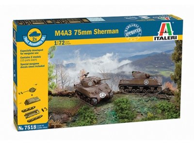 1:72 Italeri 7518 M4A3 75mm Sherman Tank - 2 fast assembly kits - Ita7518 6 - ITA7518
