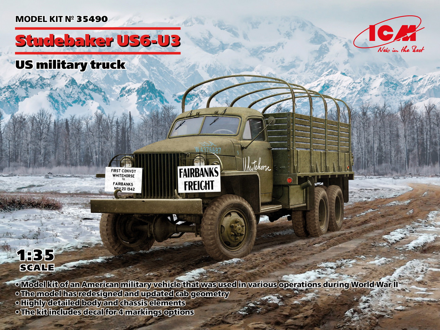 1:35 ICM 35490 US military truck Studebaker US-6-U3