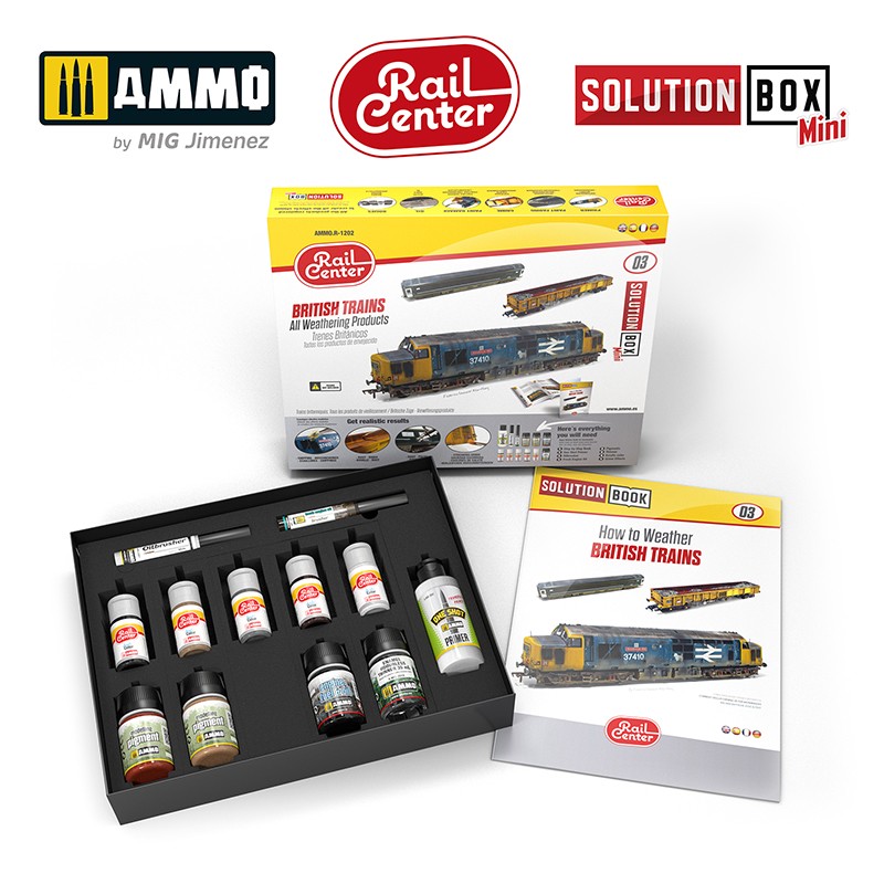 AMMO MIG R1202 British Trains Weathering - Solution Box Mini Rail