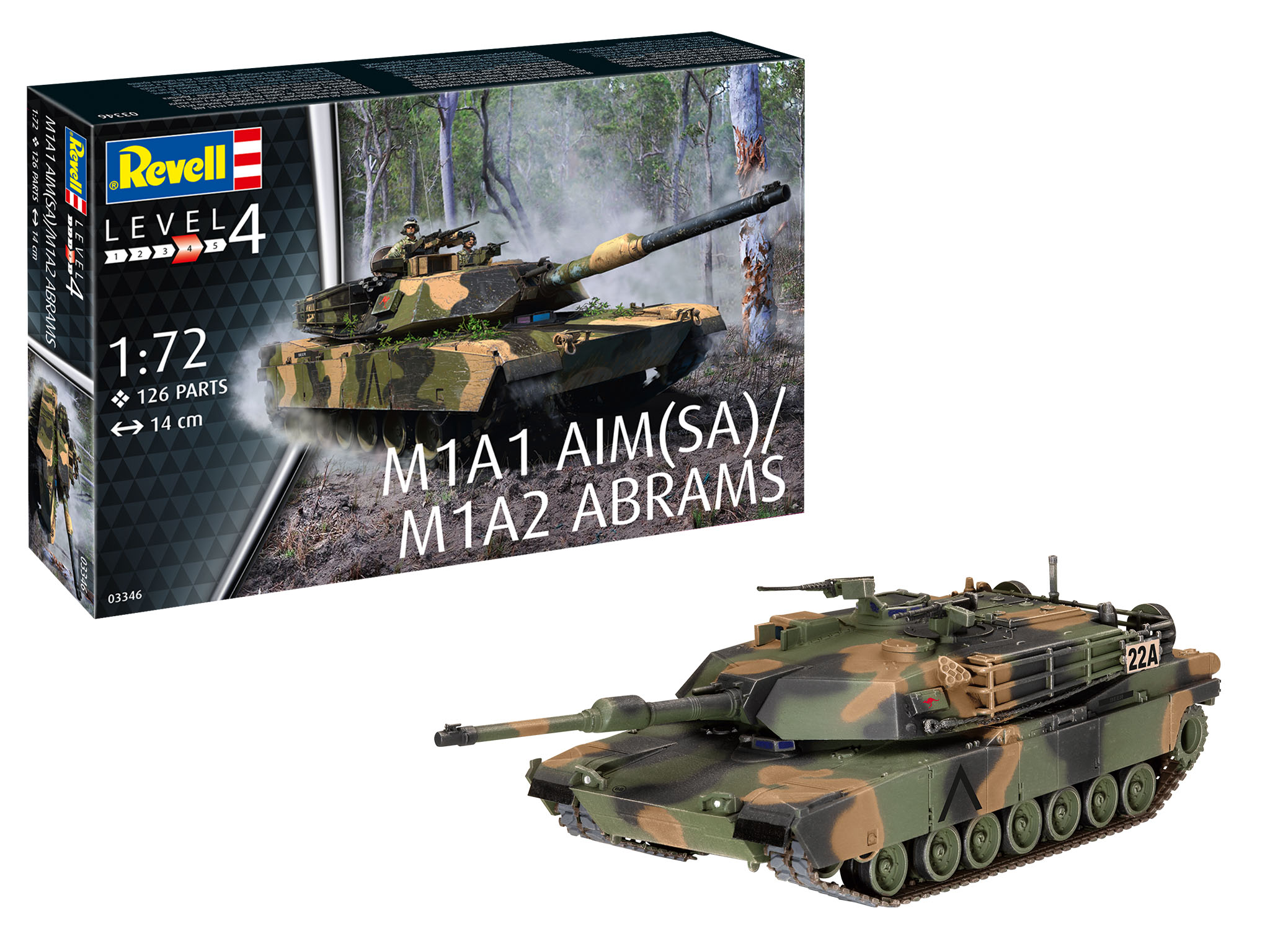 Italeri 6596 M1A1 Abrams 1/35 Scale Plastic Model Kit with Decals for 4  Versions 