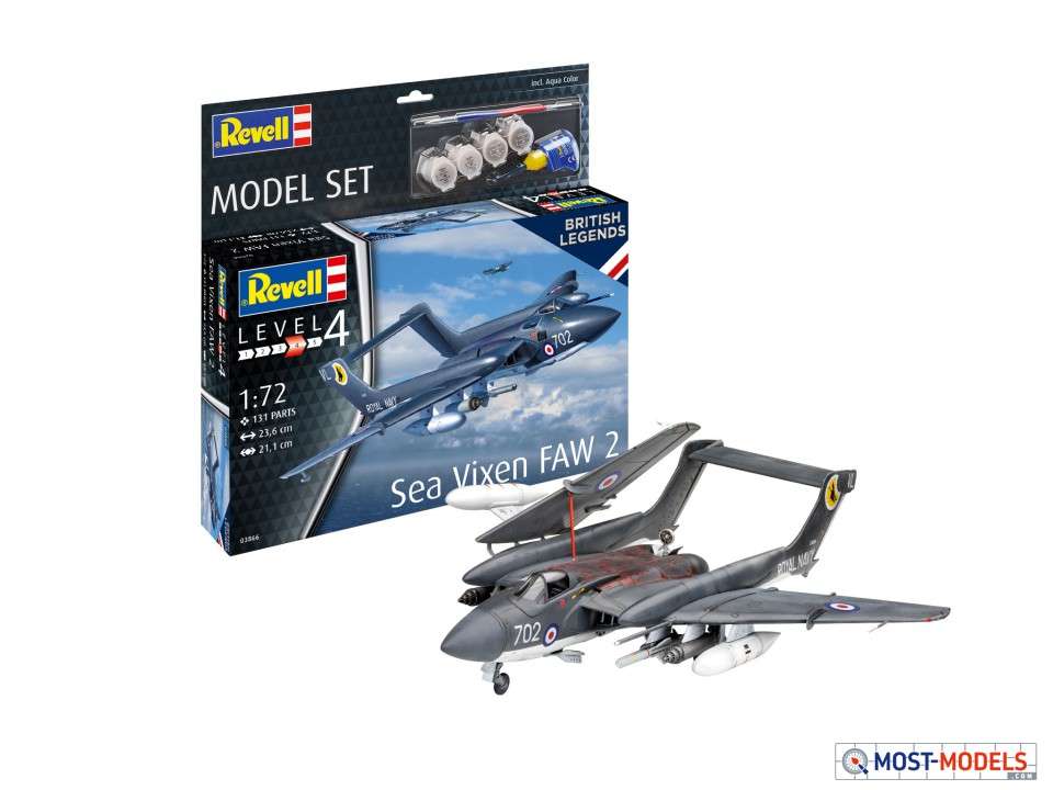 1:72 Revell 63866 Sea Vixen FAW 2 - 70th Anniversary - Maquette Set  plastique