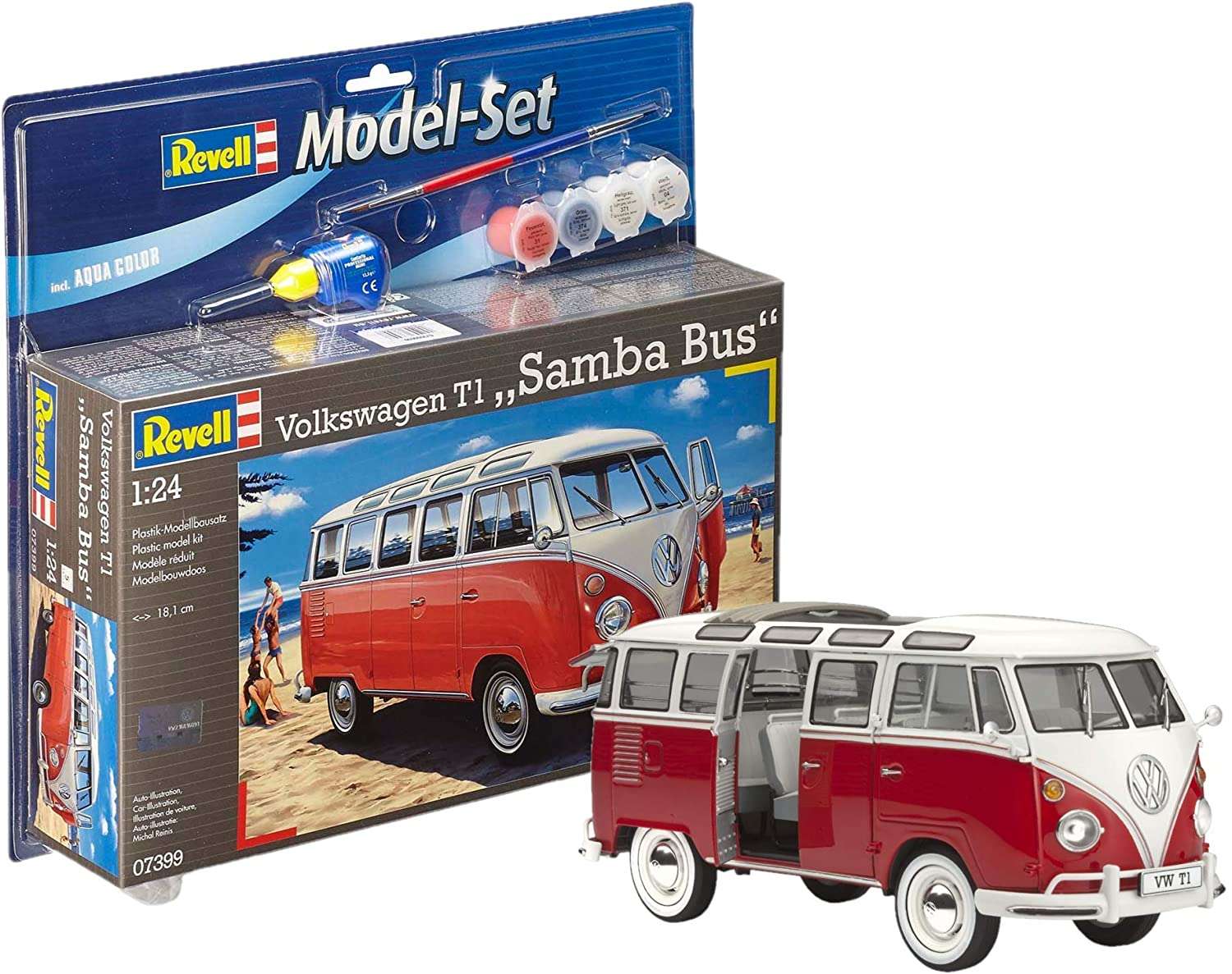 Revell Vw T2 Bus 1:24 Scale Model Kit With New Tool