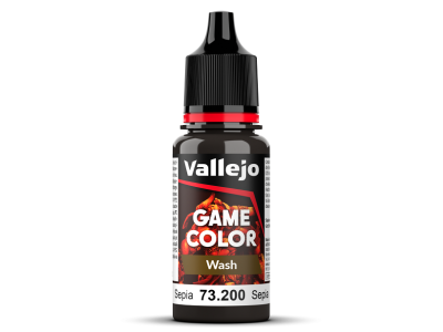 Vallejo 73200 Game Color Wash - Sepia - Acryl - 18ml - 007 73200 game color wash newic - VAL73200-XS