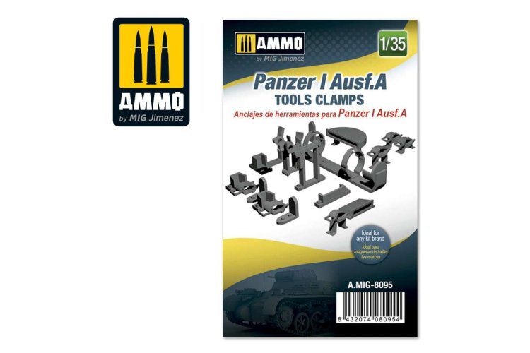 1:35 AMMO MIG 8095 Panzer I Ausf.A Tools Clamps - 135 panzer i ausfa tools clamps 1 - MIG8095