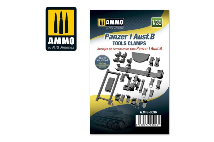 1:35 AMMO MIG 8096 Panzer I Ausf.B Tools Clamps - 135 panzer i ausfb tools clamps 1 - MIG8096