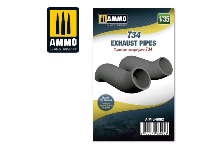 1:35 AMMO MIG 8092 T34 Exhaust Pipes - 135 t34 exhaust pipes 1 - MIG8092