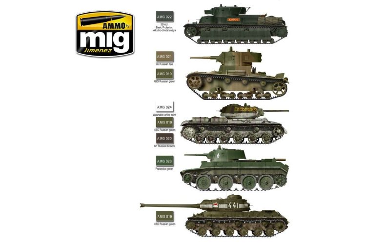 AMMO MIG 7107 1935-1945 Soviet Camouflages - Acryl Set - 1935 1945 soviet camouflages set 1  - MIG7107-XS