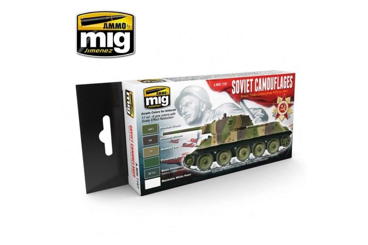 AMMO MIG 7107 1935-1945 Soviet Camouflages - Acryl Set - 1935 1945 soviet camouflages set 1 - MIG7107-XS