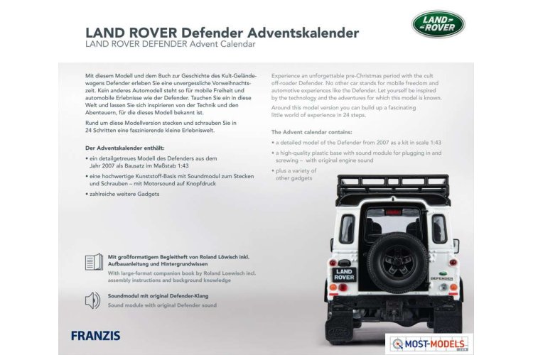 1:43 Franzis 67155-4 Land Rover Adventskalender - 67155 4 g back landrover ac - FR67155-4