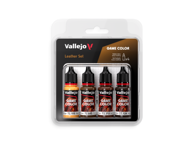 Vallejo 72385 Game Color - Leather Color Set - Acryl Set - 72385 leather set gc front - VAL72385-XS