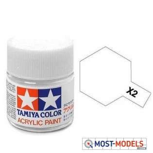 Tamiya X-2 White - Gloss - Acryl - 23ml - 81002 1 315x315 1 - TAM81002