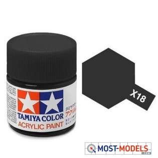 Tamiya X-18 Black - Satin - Acryl - 23ml - 81018 1 315x315 1 - TAM81018