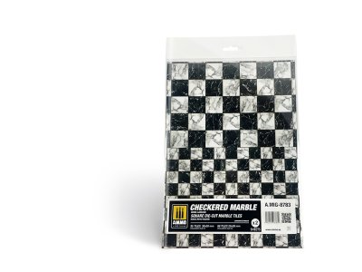 AMMO MIG 8783 Marble Checkered - Square Die-cut Tiles - 2pcs - A mig 8783 - MIG8783-XS
