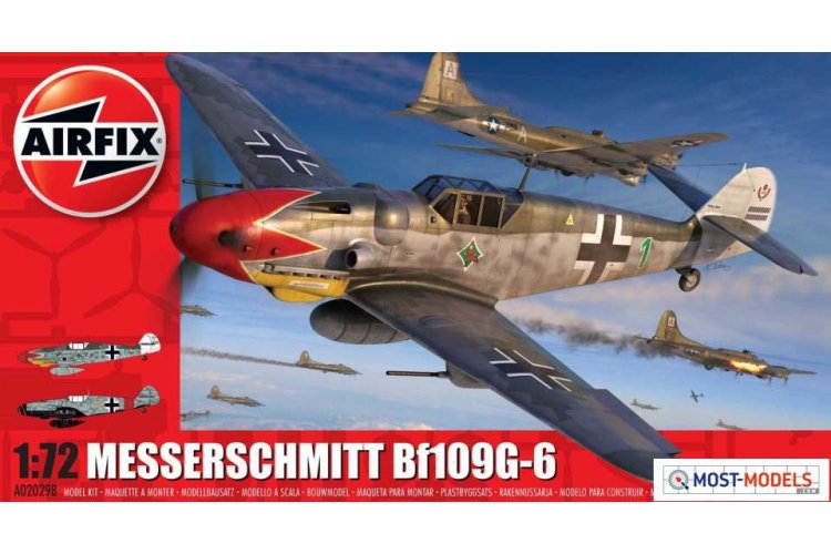 1:72 Airfix 02029B Messerschmitt Bf109G-6 Plane - Af02029b 1 messerschmitt bf109g 6 pack 1 - AF02029B