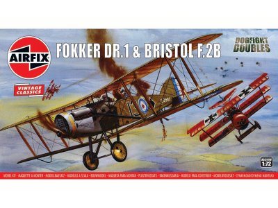 1:72 Airfix 02141V Fokker DR1 Triplane and Bristol Fighter DD - Af02141v - AF02141V