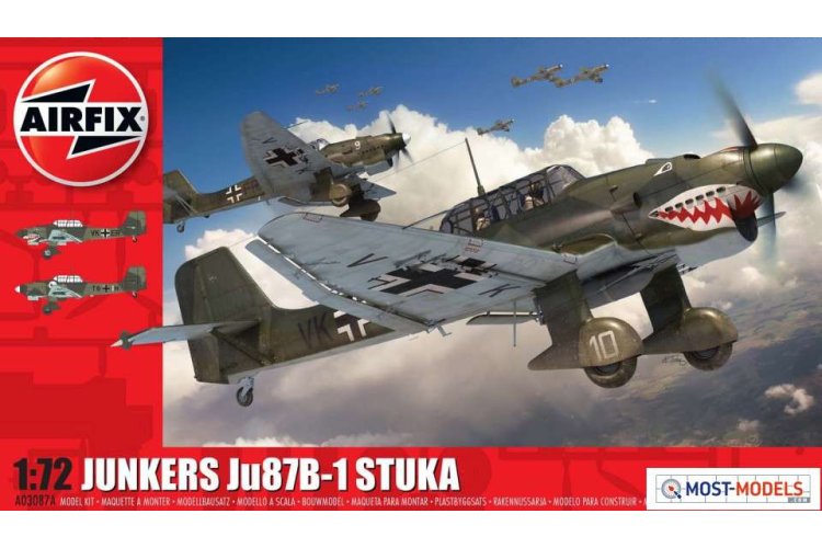 1:72 Airfix 03087A Junkers JU87B-1 Stuka - Af03087a 1 junkers ju87b stuka pack 1 - AF03087A