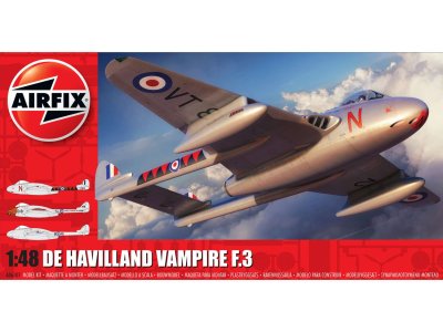 1:48 Airfix 06107 de Havilland Vampire F.3 Plane - Af06107 1 de havilland vampire f3 - AF06107