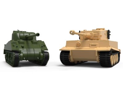 1:72 Airfix 50186 Classic Conflict Tiger 1 vs Sherman Firefly - Tanks - Gift Set - Af50186 classic conflict tiger 1 vs sherman firefly render 1 - AF50186