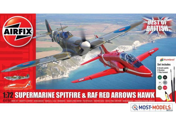 1:72 Airfix 50187 Best of British Spitfire and Hawk - Gift Set - Af50187 1 best of british spitfire hawk giftset pack 1 - AF50187