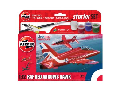 1:72 Airfix 55002 Red Arrows Hawk Plane - Starter Set - Af55002 1 red arrows hawk starter set pack - AF55002