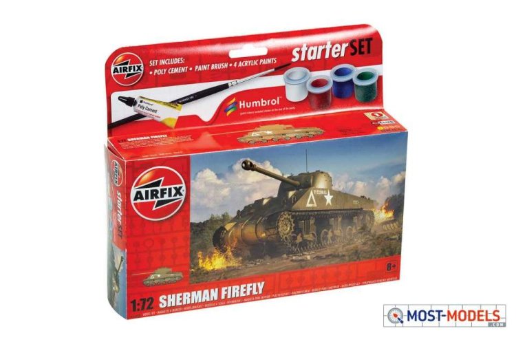 1:72 Airfix 55003 Sherman Firefly Tank - Starter Set - Af55003 1 sherman firefly new box 1 - AF55003