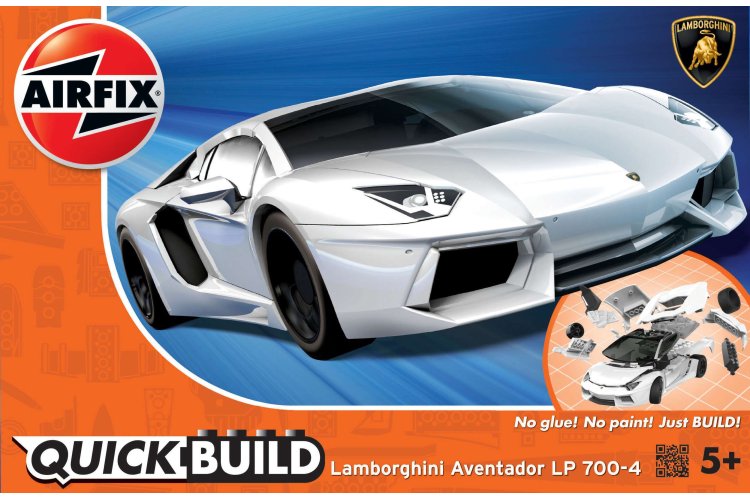 Airfix J6019 QUICKBUILD Lamborghini Aventador white - Afj6019 lamborghini aventador white front 1 - AFJ6019