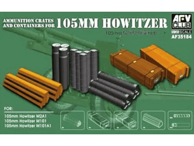 1:35 AFV Club 35184 Ammunition crates and containers for 105mm Howitzer - Afv35184 - AFV35184