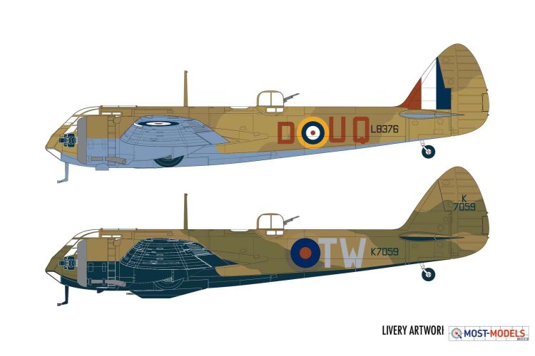 1:48 Airfix 09190 Bristol Blenheim Mk.1 - Airfix a09190 bristol blenheim mki schemes - AF09190