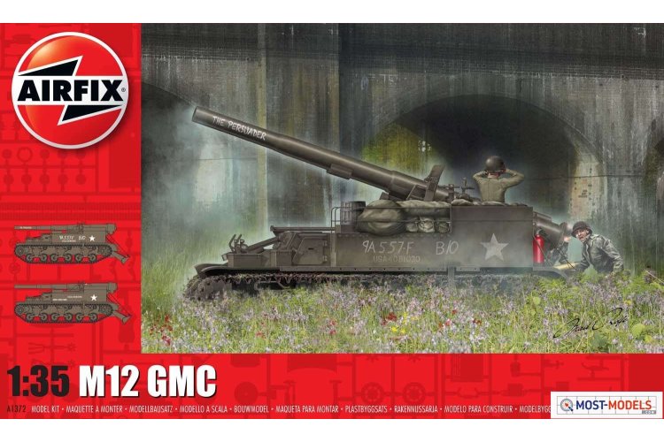 1:35 Airfix 1372 M12 GMC Tank - Airfix a1372 1 m12 gmc pack 1 - AF1372