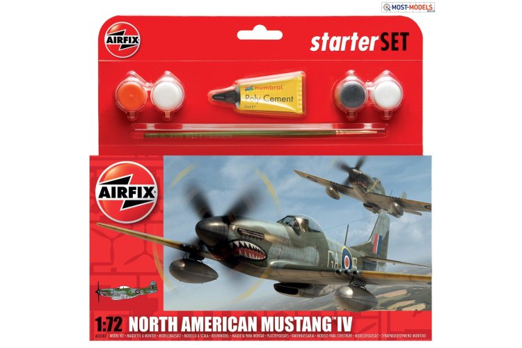 1:72 Airfix 55107 Small Starter Set - North American Mustang Mk.IV - Airfixa55107 - AF55107