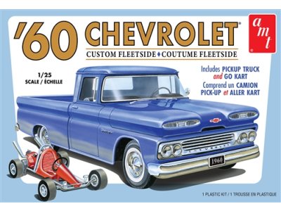 1:25 AMT 1063 1960 Chevrolet Custom Fleetside Pickup Truck and GO Kart! - Amt1063 1 - AMT1063