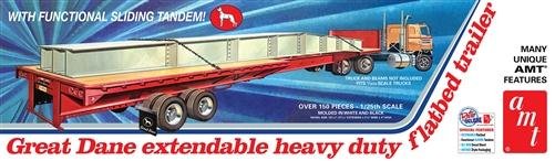 1:25 AMT 1111 Great Dane Extendable Flat Bed Trailer - Amt1111 - AMT1111