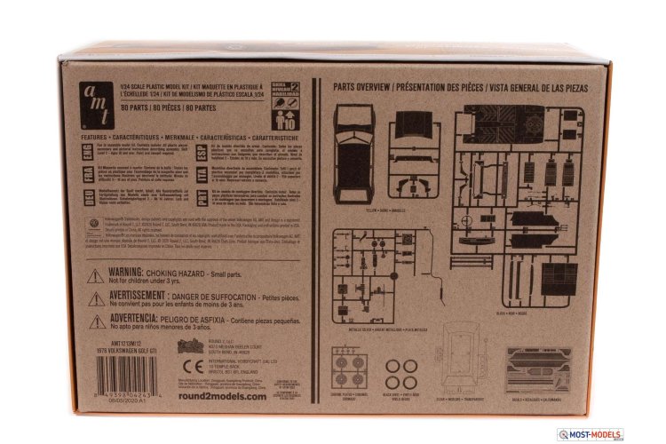 1:24 AMT 1213 Volkswagen VW GOLF GTI 1978 - Amt1213 1978vwgolfgti pkg back - AMT1213