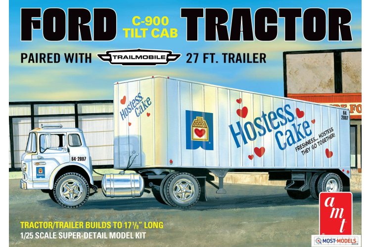 1:25 AMT 1221 Ford C-900 Hostess Truck with Trailer - Amt1221 hostess truck trailer final hr 1 - AMT1221