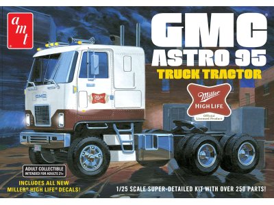 1:25 AMT 1230 Miller Beer GMC Astro 95 Semi Tractor Cab - Truck - Amt1230 miller beer gmc astro 95 final hr - AMT1230