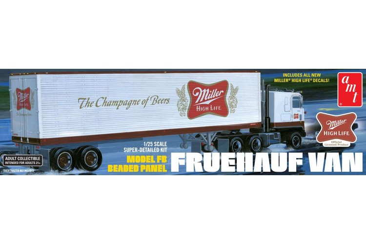 1:25 AMT 1234 Miller Beer Fruehauf 40 Semi Trailer - Amt1234 miller beer fruehauf van final hr 1 - AMT1234