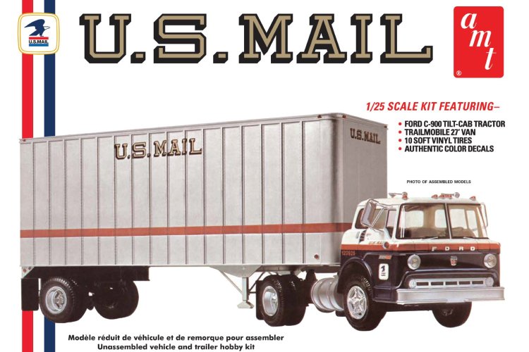 1:25 AMT 1326 Truck - Trailer set US MAIL Ford C-900 - Trailmobile 27 van - Amt1326 us mail truck trailer 1 - AMT1326