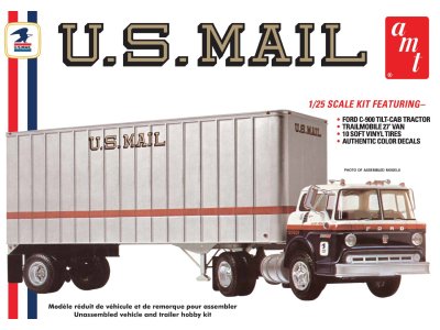 1:25 AMT 1326 Truck - Trailer set US MAIL Ford C-900 - Trailmobile 27 van - Amt1326 us mail truck trailer - AMT1326