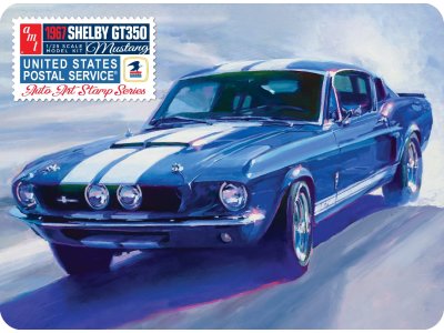 1:25 AMT 1356  1967 Shelby GT350 USPS - Auto Art Stamp Series - Amt1356 12 usps 67 shelby gt350 - AMT1356
