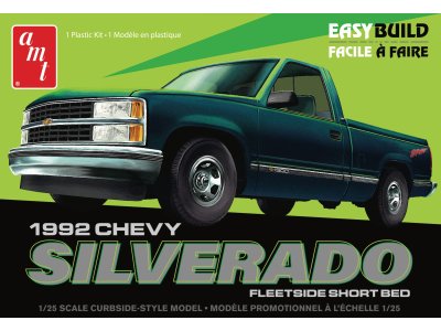 1:25 AMT 1408  1992 Chevrolet Silverado Shortbed Fleetside Pickup - Easy Build - Amt1408m 1992 chevy silverado fleetside high res - AMT1408