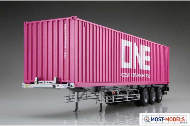 1:32 Aoshima 05584 Nippon Trex Trailer w Container Ocean Network Express (ONE) - Ao05584 2 - AO05584