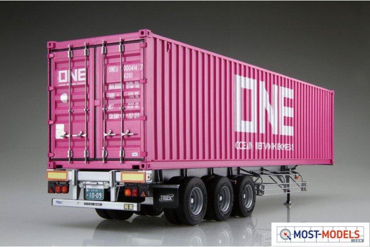 1:32 Aoshima 05584 Nippon Trex Trailer w Container Ocean Network Express (ONE) - Ao05584 4 - AO05584