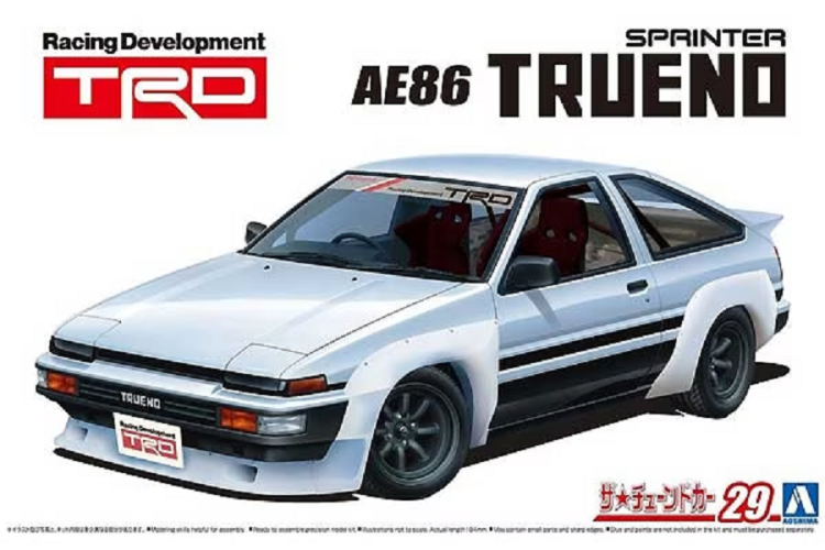 1:24 Aoshima 05896 TRD AE86 Sprinter Trueno N2 1985 Toyota - Ao05896 1 - AO05896