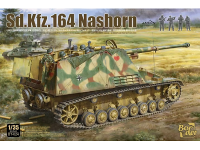 1:35 Border Model BT024 Sd.Kfz. 164 Nashorn - Early/Command w/4 figures - Bmbt024 - BMBT024