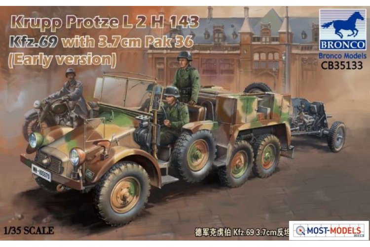 1:35 Bronco 35133 Krupp Protze L2 H 143 Kfz.69 with 3,7cm PAK 36 Early - Brocb35133 bronco models krupp protze 1 - BROCB35133