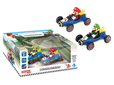 1:43 Carrera P&S Mario Kart - Mach8 Twinpack - Mario & Luigi - Pull-Back - Car15813018 1 - CAR15813018