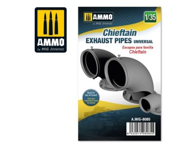 1:35 AMMO MIG 8085 Chieftain Exhaust Pipes - Universal - Chieftain exhaust pipes universal scale 135 - MIG8085