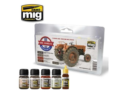 AMMO MIG 7145 Civil Vehicles - Weathering Set - Civil vehicles weathering set - MIG7145-XS