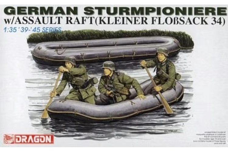 1:35 Dragon 6076 German Sturmpioniere - w/Assault Raft - Kleiner Flossack 34 - Drg6076 1 - DRG6076