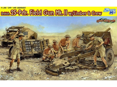 1:35 Dragon 6675 British 25-Pdr. Field Gun Mk.II w/Limber & Crew - Drg6675 - DRG6675